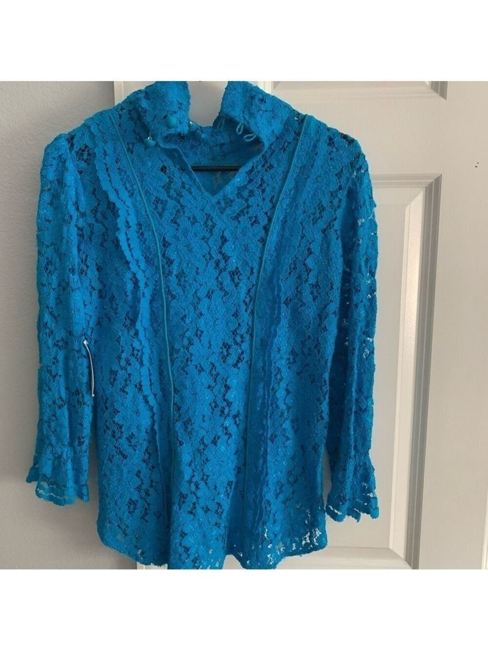 Blue Lace Women's Top - Picture 3 of 4